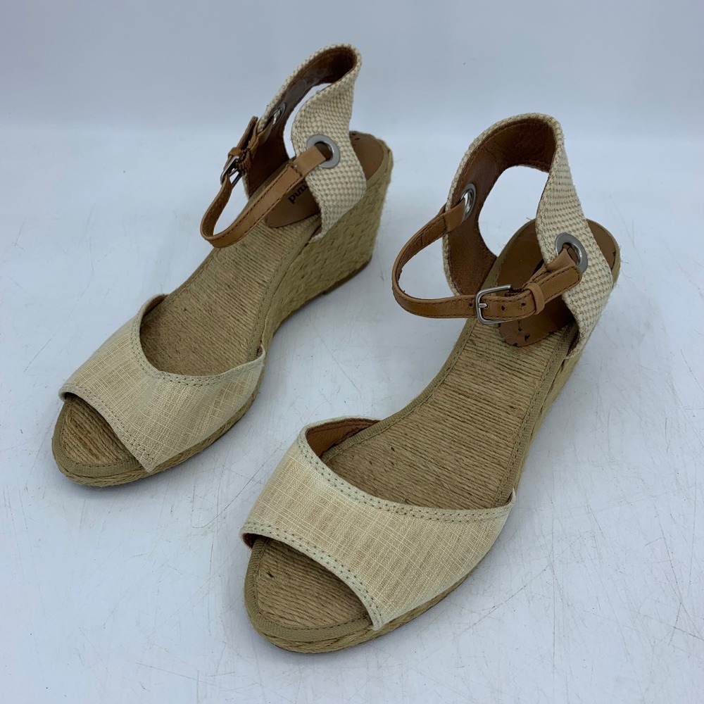 Lucky Brand Womens 8.5 Kyndra Jute Wrapped Wedge Espadrille Sandals Boho Beach
